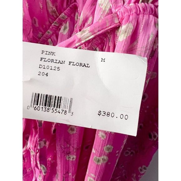 NWT Sabina Musayev Florian Floral Maxi Dress in Pink Chiffon - Picture 11 of 11